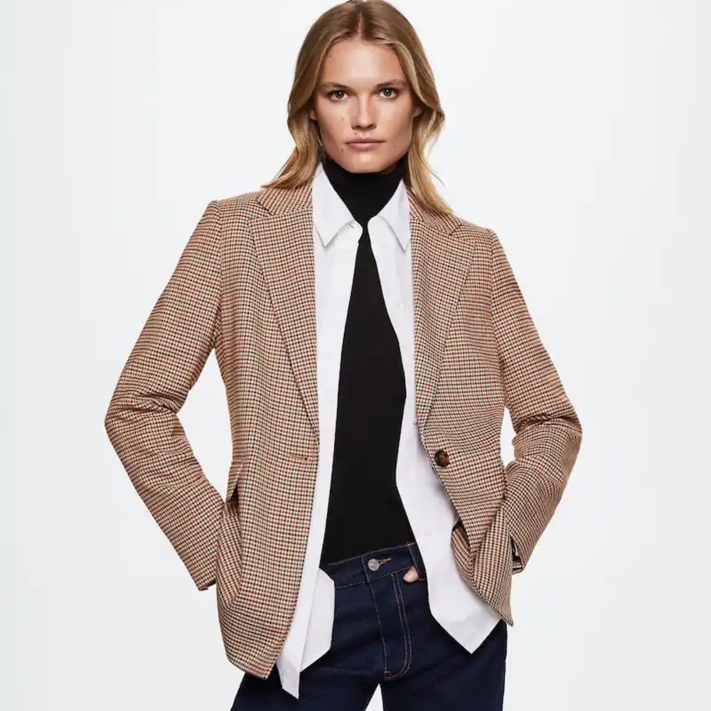 Mango Houndstooth Blazer